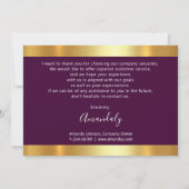 Carte Gold Marsala Merci Business Insert (Dos)