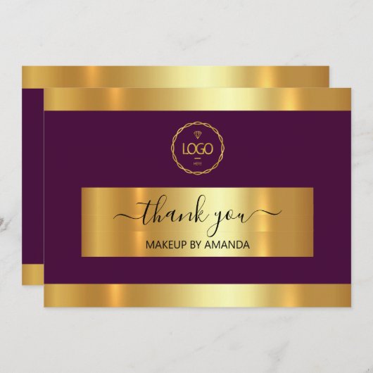 Carte Gold Marsala Merci Business Insert (Devant / Derrière)