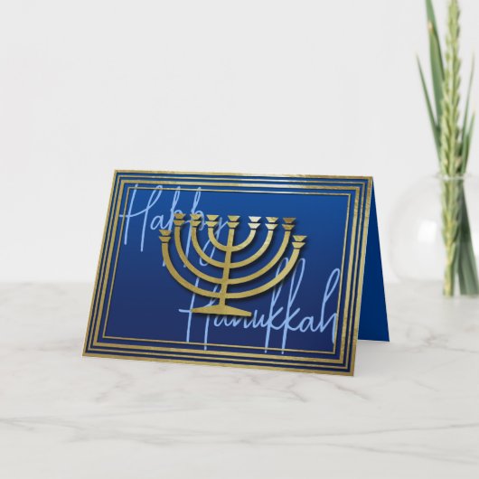 Carte Gold Menorah Hanoukka (Devant)