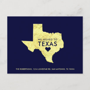Carte Gold Metallic Texas Navy Blue Nouvelle adres