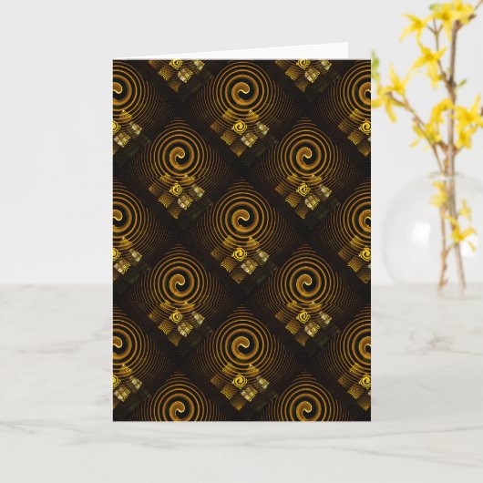 Carte Gold Modern Boho Elegant Abstract Art Pattern #502 (Fleur jaune)