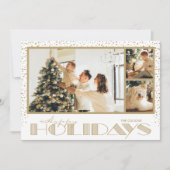 Carte Gold Multiple Photo Happy Holiday (Devant)