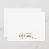 Carte Gold Note de deux noms (Devant / Derrière)