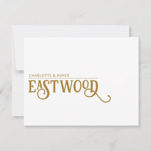 Carte Gold Note du nom unique de couple