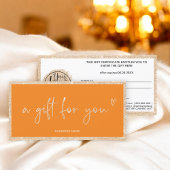 Carte Gold parties scintillant coeur orange logo certifi