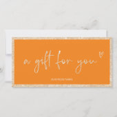 Carte Gold parties scintillant coeur orange logo certifi (Devant)