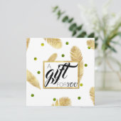 Carte Gold Parties scintillant Fir Branches Script Certi (Debout devant)