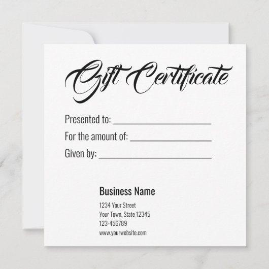 Carte Gold Parties scintillant Fir Branches Script Certi (Dos)