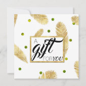 Carte Gold Parties scintillant Fir Branches Script Certi (Devant)