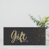 Carte Gold Parties scintillant Salon Boutique Certificat (Debout devant)