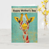 Carte Gold Peeking Giraffe Mère's Day Card (Fleur jaune)