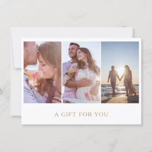 Carte Gold Photo Collage Photographie Certificat cadeau