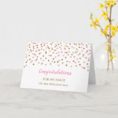 Carte Gold Pink Niece Jour de mariage Félicitations (Fleur jaune)