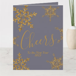 Carte Gold Purple Cheers à la nouvelle année entreprise