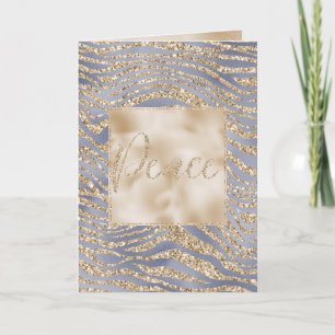 Carte Gold Purple Luxe Parties scintillant Zebra Peace C