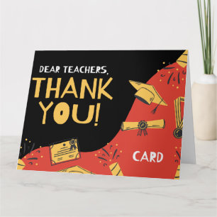 Carte Gold Red Confetti Enseignant Anniversaire