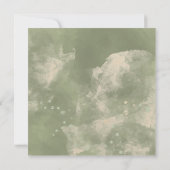 Carte Gold Sage Green Floral Élégant Fiançailles (Dos)