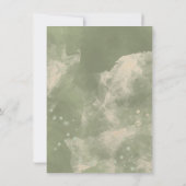 Carte Gold Sage Green Floral Élégant Fiançailles (Dos)