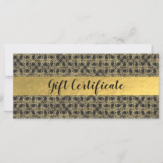 Carte Gold Scratch Golden Modern Glam Certificat cadeau (Devant)