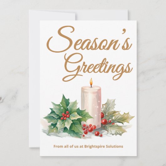 Carte Gold Script Business Holiday (Devant)