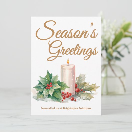 Carte Gold Script Business Holiday (Debout devant)