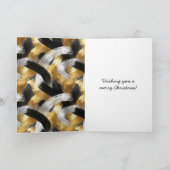 Carte Gold Silver Black Stripes Christmas Celebration (Intérieur)
