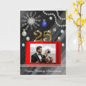 Carte Gold Silver Parties scintillant Gems 25e anniversa (Fleur jaune)