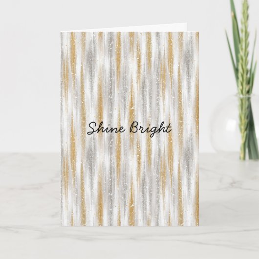 Carte Gold Silver Stripes Christmas Celebration Birthday (Devant)