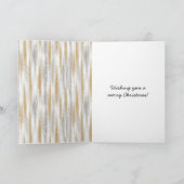 Carte Gold Silver Stripes Christmas Celebration Birthday (Intérieur)