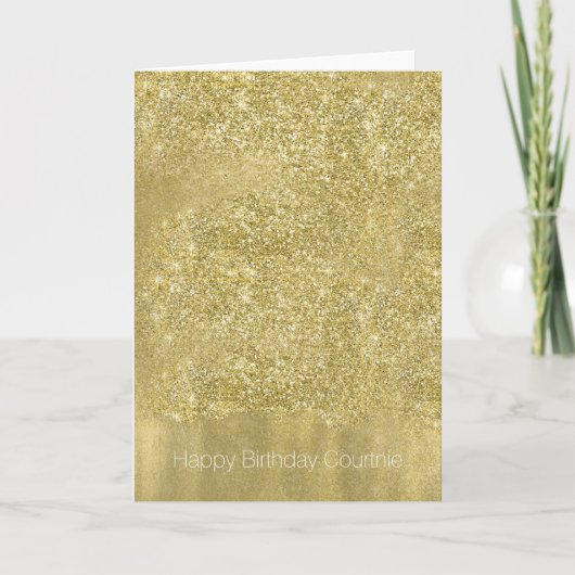 Carte Gold Sparkle Faux Glitter (Devant)
