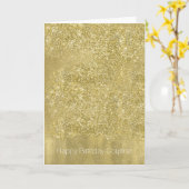 Carte Gold Sparkle Faux Glitter (Fleur jaune)