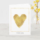 Carte Gold Sparkle Heart (Fleur jaune)