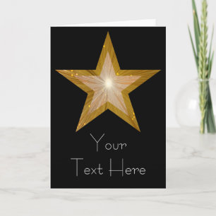Carte Gold Star 'Your Text' noir vertical