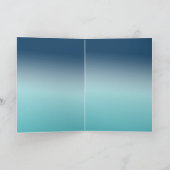 Carte Gold Stars Aqua Blue Ombre devis personnalisé (Intérieur)