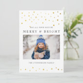Carte Gold Start Merry et Bright Photo Holiday (Debout devant)
