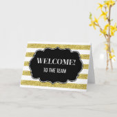 Carte Gold Stripes Employé Bienvenue dans l'équipe (Fleur jaune)