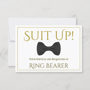 Carte Gold Suit Up Be My Ring Bearer Card