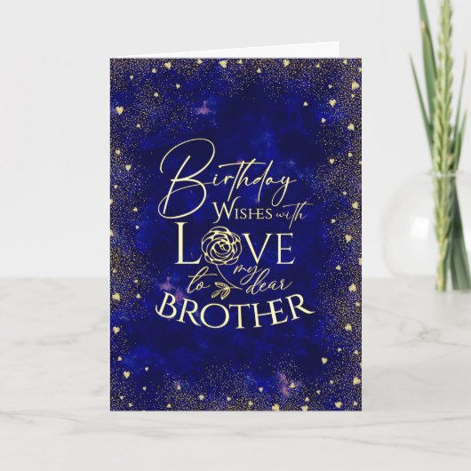 Carte Gold Text Night Sky Birthday Brother Photo (Devant)