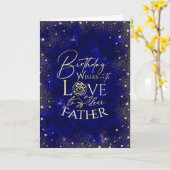 Carte Gold Text Night Sky Birthday Father Photo (Fleur jaune)