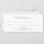 Carte Gold Tree Massage Therapist Certificat cadeau (Dos)