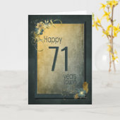 Carte Gold vintage 71e anniversaire (Fleur jaune)
