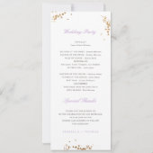 Carte Gold & Watercolor Lavender Floral Wedding Program (Dos)