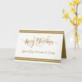 Carte Gold+White, Nom de famille, Joyeux Noël (Fleur jaune)