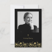 Carte Gold Wildflowers & In Loving Memory Quote Funeral (Devant)