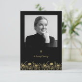 Carte Gold Wildflowers & In Loving Memory Quote Funeral (Debout devant)