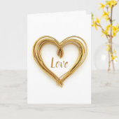Carte Gold Wire Heart Pour Anniversaire (Fleur jaune)