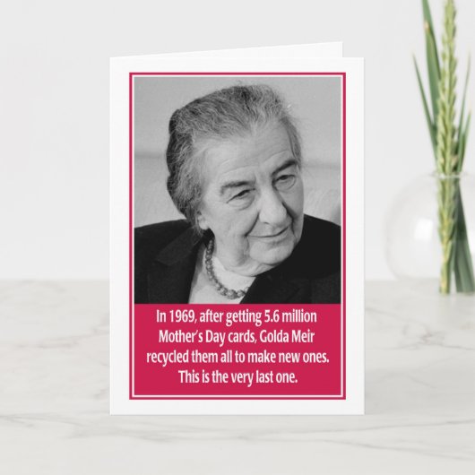 Carte Golda Meir Jewish Mother's Day Card (Devant)