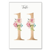 Carte Golden 11 Floral Table Numéro (Dos)