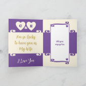 Carte Golden 50e anniversaire heureux années crème pourp (Intérieur)