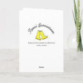 Carte Golden 50e anniversaire Mariage jaune botte bien (Dos)